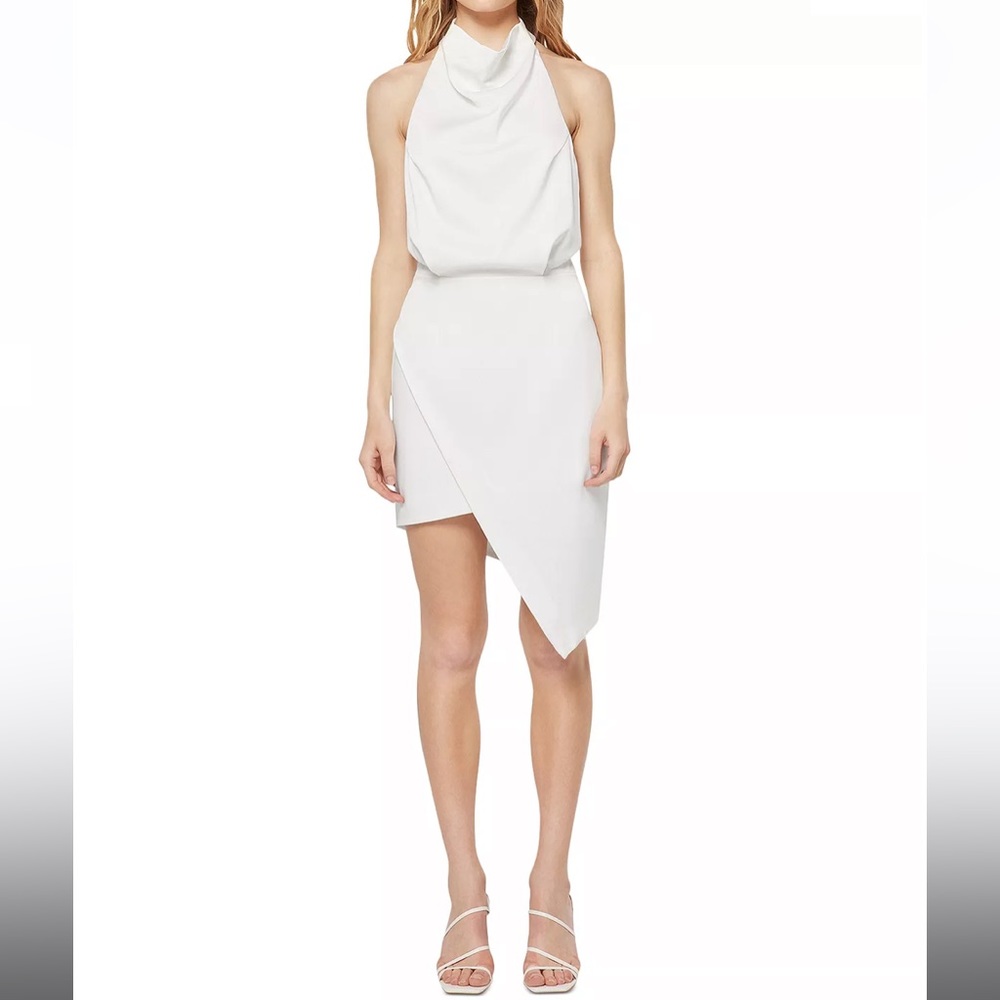 Elliott Asymmetrical Hem Dress, white, size large, prom, wedding